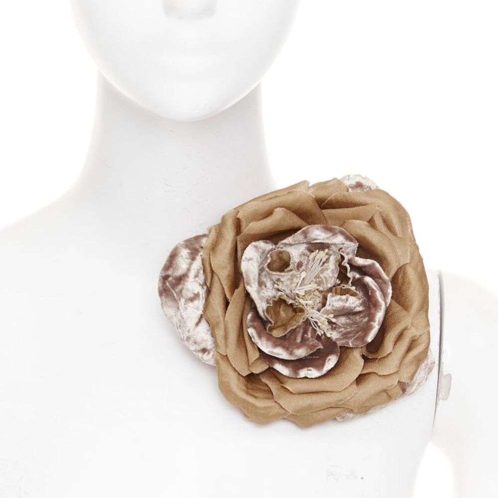 Saint Laurent Velvet Silk Pin Brooch